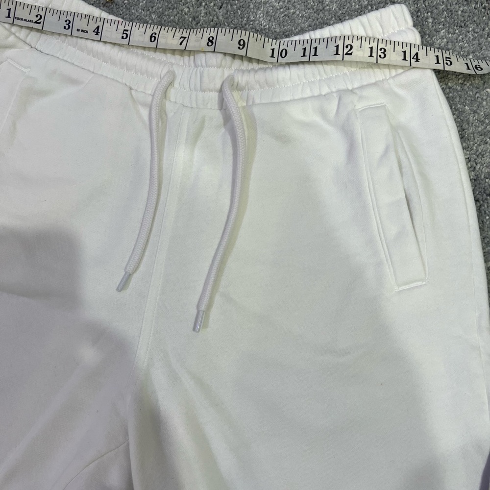 H&M white jersey shorts